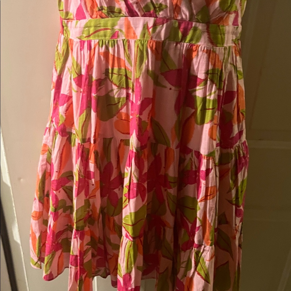 Taylor Pink and Green Patterned Blouse - Picture 4 of 5